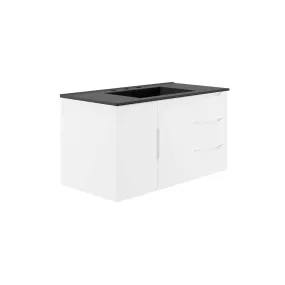 Vitality 36" Bathroom Vanity White Black EEI-5783-WHI-BLK