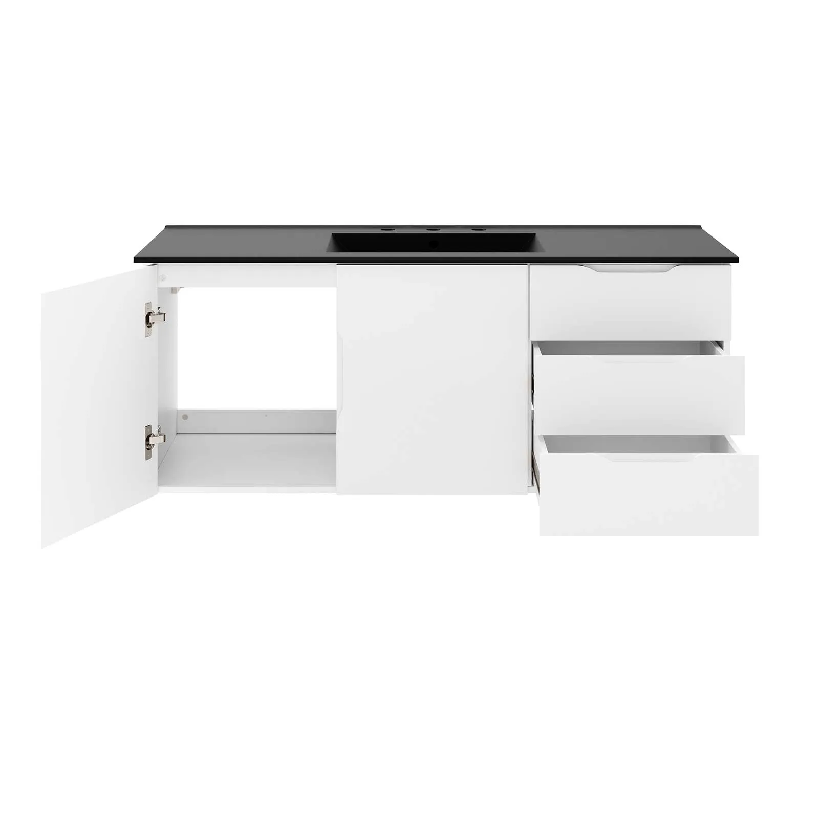 Vitality 48" Single Sink Bathroom Vanity White Black EEI-5784-WHI-BLK