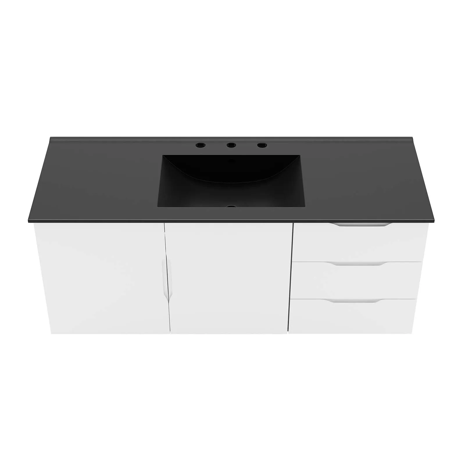 Vitality 48" Single Sink Bathroom Vanity White Black EEI-5784-WHI-BLK