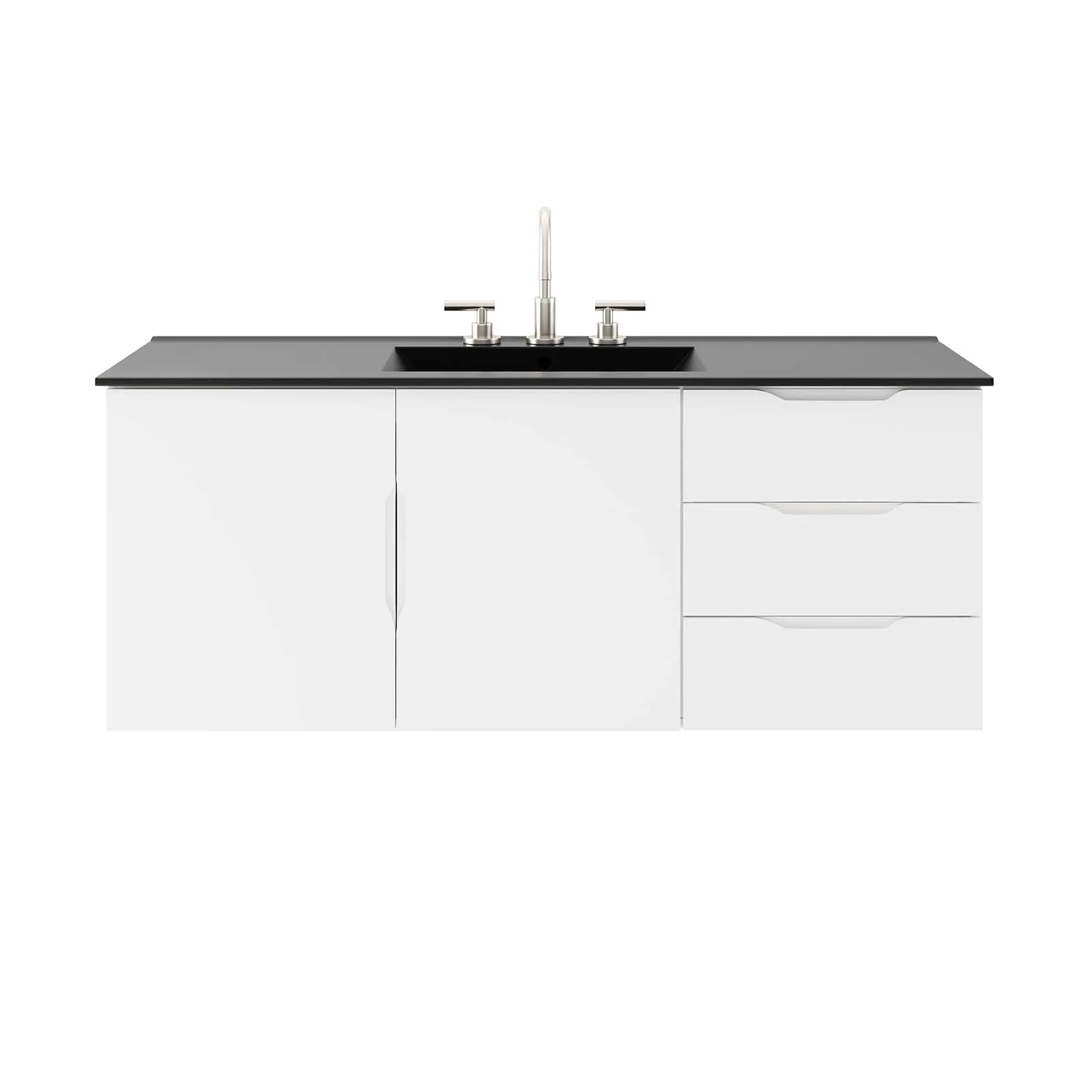 Vitality 48" Single Sink Bathroom Vanity White Black EEI-5784-WHI-BLK